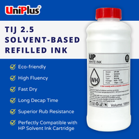 Tinta solvente blanca Tij2.5 perfectamente compatible con Hp 2580/ 2588M/ 2588 + M/ 2588K/ 2586/ 45Si/ Fol13B