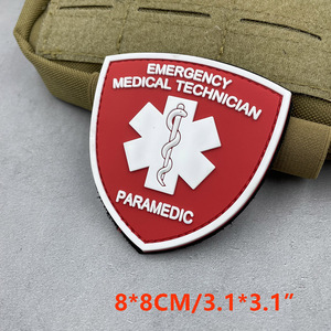 Parche Táctico de PVC 3D PARAMEDIC, Moldeado por Inyección, Colores Personalizables, Accesorios de Ropa para Rescate Médico de Emergencia YYQN - Product Image 6