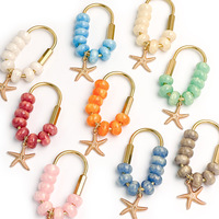 Bracelet extensible en perles acryliques carrées marbrées aux couleurs pastel, style bohème, bijoux de mode pour femmes