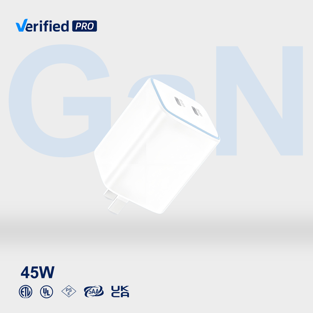 TKT 45W Dual Port GaN Charger with Fast Charging Function OTP & OVP Protection Compatible for Samsung Mobile Phone