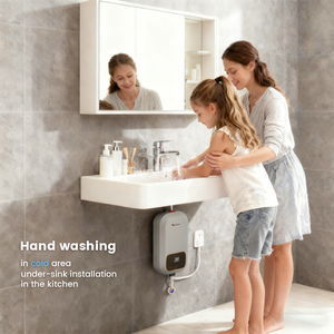Scaldabagno Elettrico Istantaneo Senza Serbatoio 3500W~5500W per Bagno, Mini Scaldacqua Istantaneo per Cucina e Doccia - Product Image 2
