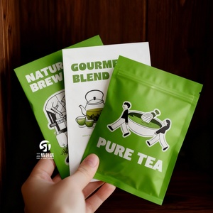 ถุงบรรจุภัณฑ์ชา/กาแฟแบบพิมพ์ดิจิทัลตามสั่ง MOQ ต่ำ วัสดุ BOPP/VMPET/PE ปิดผนึกสามด้าน เกรดอาหาร สำหรับชาเขียวผง - Product Image 1