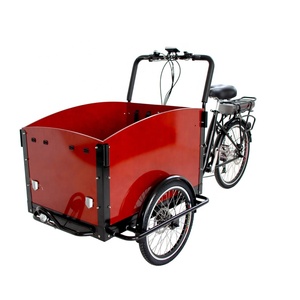 Tricycle électrique de fret familial CE, entrepôt UE néerlandais, <span class=keywords><strong>remorque</strong></span> de vélo de fret, tricycle électrique à trois roues, e-cargo pour animaux de compagnie - Product Image 2