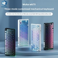 WK75 New Factory Direct Tri-mode RGB LED 75% Mechanical Keyboard USB Type-C PBT Keycaps Kailh Red Switch Wireless PC Gaming