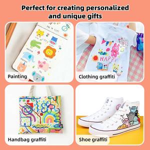 <span class=keywords><strong>Ishow</strong></span> Marqueurs textiles 24 couleurs, pointe en plastique de 2-3 mm, encre permanente non toxique, lot de 24, pour impression numérique, peinture sur vêtements, graffiti - Product Image 4