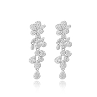 925 boucles d'oreilles florales en argent Sterling femmes élégante fleur conception cubique zircone Accent luxe bijoux cadeau romantique