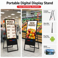 Poster Digital Lipat untuk Tampilan Spesial Mingguan di Pintu Masuk Supermarket 50 Inci Dengan Roda