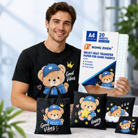 Papier transfert DTF pour tissus clairs et foncés, format A4, imprimable jet d'encre, opaque, pour vêtements, t-shirts, compatible imprimantes laser et jet d'encre