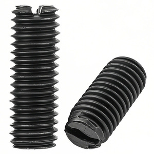 M3 M4 M5 M6 Carbon Steel Black Slotted <b>Flat</b> End Machine <b>Screw</b> Coarse Thread Metric Grade 4.8 Standard Use - Product Image 2