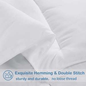 Doudoune alternative matelassée douce en duvet pour toutes les saisons, insert de <span class=keywords><strong>couette</strong></span> réversible avec onglets d'angle, hiver été chaud <span class=keywords><strong>et</strong></span> moelleux - Product Image 5
