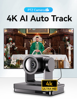 Caméra PTZ UHD 4K pour Visioconférence en Diffusion en Direct avec Suivi Automatique des Intervenants par IA 12x et Fonction de Vote pour Églises
