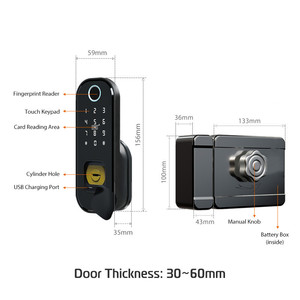 Khóa cửa thông minh không dây esy để cài đặt máy ảnh và khóa từ khóa cửa kính thông minh với mật khẩu vân tay - Product Image 2