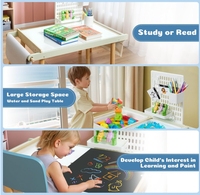 Bureau de jeu extérieur de plateau d'eau de bébé éducatif sensoriel en bois avec l'ensemble de jouet de plage de stockage pour des enfants tout-petits