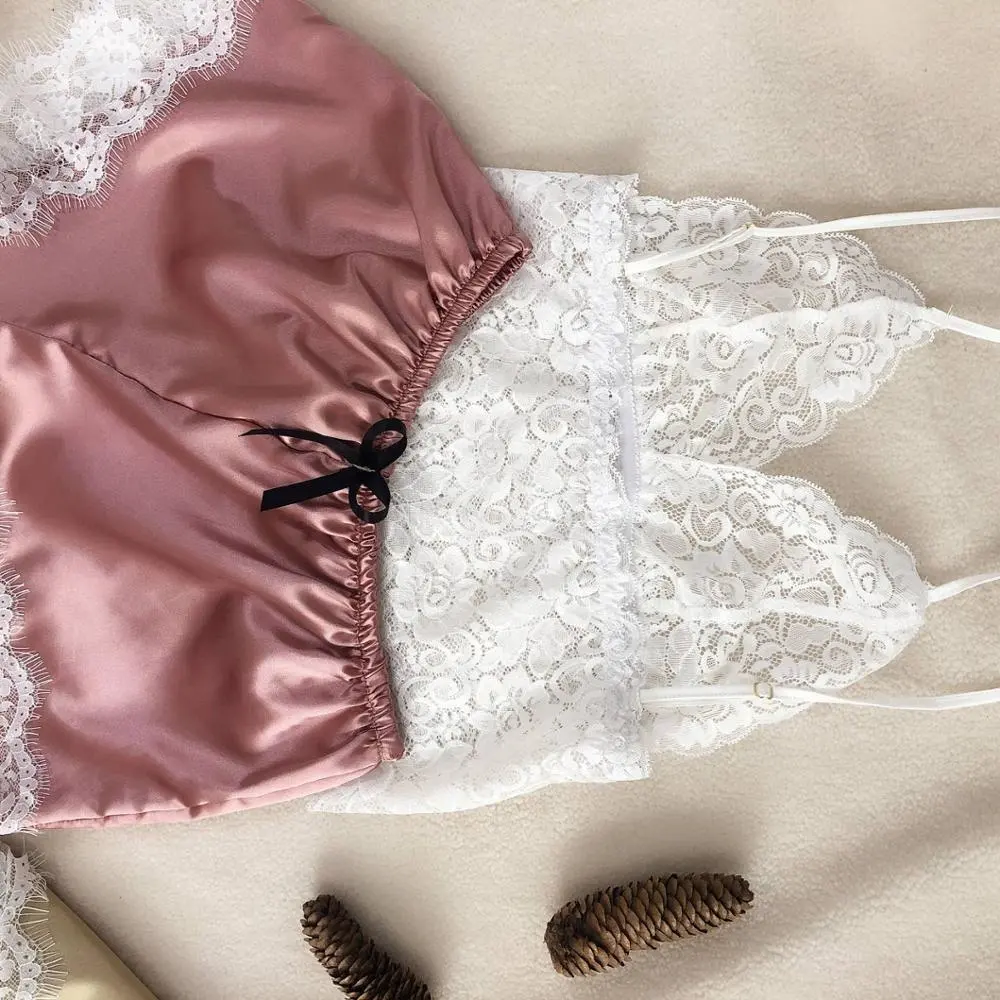 Lingerie transparente sexy, conjunto de 2 peças, lingerie fina, transparente, para área interna, rosa, para moças, renda, erótica, bem