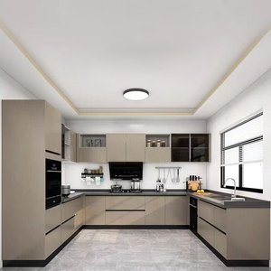 Juego <span class=keywords><strong>de</strong></span> armario <span class=keywords><strong>de</strong></span> cocina <span class=keywords><strong>de</strong></span> almacenamiento minimalista moderno tablero <span class=keywords><strong>de</strong></span> melamina tamaño personalizado islas fregadero accesorios incluidos <span class=keywords><strong>Alacena</strong></span> - Product Image 4