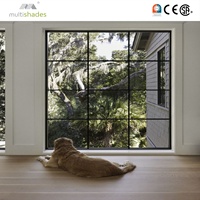 Fenêtre fixe en aluminium à triple vitrage Low-E à rupture de pont thermique, certifiée NFRC, avec grille décorative, pour la maison (normes USA)