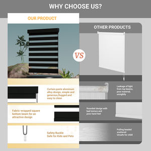 Persianas de cebra con cuerda de cuentas del mismo Color, persianas de ventana opacas y filtrantes de luz de tela ecológica para <span class=keywords><strong>el</strong></span> hogar, la Oficina y <span class=keywords><strong>el</strong></span> Hotel - Product Image 3