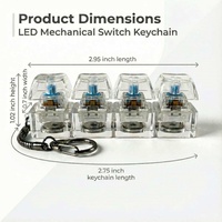 Customizable 4-Key Smoker Clear Keycap Keychain Keyboard Fidget Toy for Adults Keyboard Clicker With Led