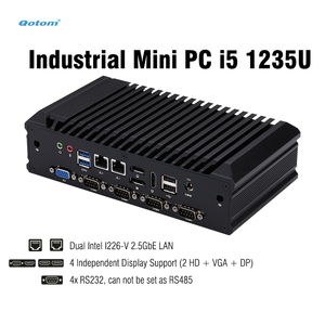 Mini PC industriel Barebone Q31251X/ Q31251C, processeur Core I5-1235U de 12e génération, 4 écrans, 6 ports COM, double LAN 2.5G, DDR4, NVME, sans ventilateur, boîtier en aluminium - Product Image 1