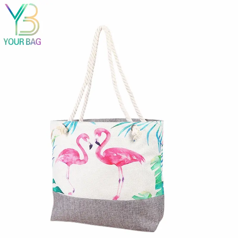 Sac à bandoulière personnalisé de grande capacité, sac de plage décontracté sac à bandoulière de rangement Simple sac à main en toile vente en gros