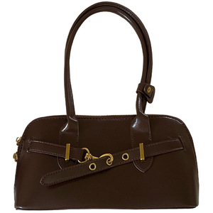 Retro Style Arm Bag Horizontal <b>Square</b> Zipper Closure Brown Wine Red Black Fall 2024 Everyday Use - Product Image 5