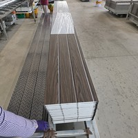 Panneau sandwich ignifuge B1 à grain de bois, revêtement composite métallique à trois couches pour façade murale extérieure