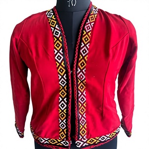 Pañuelo para la Cabeza Africano de Satén de Algodón Rojo Tribal Banjara, Bordado a Mano, con Patrón Geométrico, Diseño Étnico Tradicional, Transpirable - Product Image 1