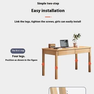 Nordic Modern Solid <strong>Wood</strong> Desktop Computer <strong>Desk</strong> Simple Home Office Bedroom Writing <strong>Desk</strong> for Primary Secondary School Students Gym - Product Image 4