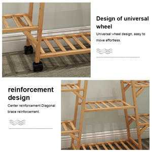 Présentoir à fleurs moderne et multifonctionnel écologique, support pour plantes <span class=keywords><strong>en</strong></span> <span class=keywords><strong>bambou</strong></span> pour jardin intérieur, balcon, usage domestique, étagère de présentation - Product Image 4