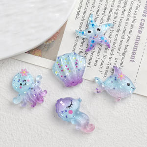 CHENXI Glitter sirena marina serie Clear in resina Cabochon charm in resina custodia per telefono spazzatura accessori da te decorazione - Product Image 2