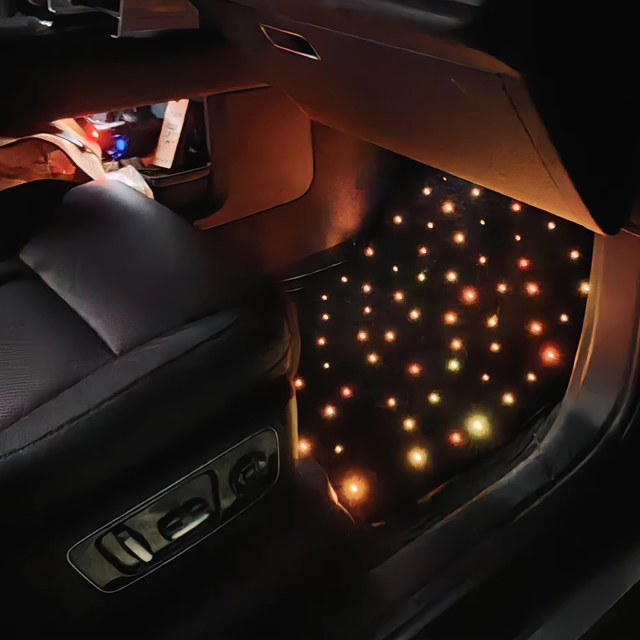 12v Car Starlight Optic Fiber Non-Slip Car Foot Mat Ambient Light