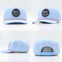 Gorra de Béisbol Impermeable de PVC con Logotipo de 5 Paneles, Gorra de Béisbol Personalizada con Corte Láser Perforado, Gorra Deportiva de Poliéster para Golf