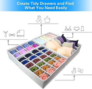 4-Mảnh Thân Thiện Với Môi Vải Gấp Duy Nhất Tầng Underbed Quần Áo Tổ Chức Cho Tủ Quần Áo & Bàn Đồ Lót Áo Ngực Vớ Lưu Trữ - Product Image 2