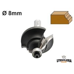 Cortador de perfil de doble flauta HW Klein para madera, vástago Ø 8mm - Product Image 1