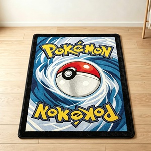 Tapis décoratif pour chambre à coucher, tapis rond en forme de disque, motif Pokémon, CD musical, carte de jeu, Y2K, street art, lavable, doux - Product Image 2