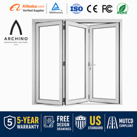 Système de porte pliante en aluminium robuste certifié AS2047 pour véranda de villa de luxe, porte de patio pliante extrêmement résistante aux intempéries