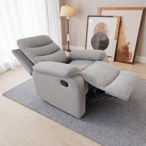 Fauteuil de salon fonctionnel en tissu <span class=keywords><strong>gris</strong></span> <span class=keywords><strong>clair</strong></span> avec fonction inclinable, fauteuil de <span class=keywords><strong>d</strong></span>étente ergonomique pour salon, grossiste - Product Image 1