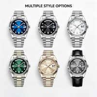 40MM Luxus Herren Edelstahl Taucher Hip-Hop Individualisiertes LOGO 3A- Leuchtender Kalender Automatische Mechanische Uhr Herren-Accessoires