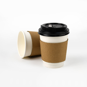 En stock, gobelet à café en papier à <span class=keywords><strong>double</strong></span> paroi biodégradable et écologique, jetable, pour boissons chaudes, 8 oz, avec couvercle - Product Image 2