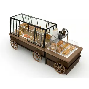 Vitrina personalizada de madera y Metal para pan, estante de exhibición para panadería