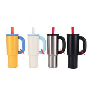 New 40 Oz Reusable Coffee Water Mug Stainless Steel Water Bottle Leakproof Tumbler <b>Cup</b> With Straw - Product Image 1