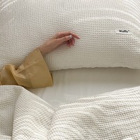 Parure de lit rafraîchissante 100 % coton gaufré pour les personnes ayant chaud la nuit, idéale pour hôtels et maisons, housse de couette et taies d'oreiller respirantes, tailles Queen et King, vente en gros