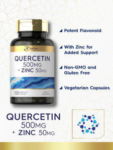 Capsules d'extrait de quercétine pour améliorer la santé respiratoire Capsules de quercétine de zinc - Product Image 4