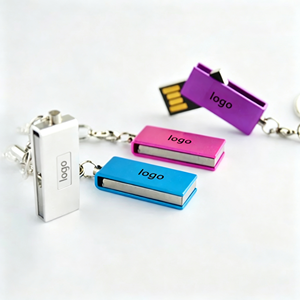Clé USB créative gravée en métal avec clip rotatif, logo OEM personnalisé, 32 Go 64 Go USB 2.0/3.0, cadeau publicitaire d'entreprise - Product Image 3