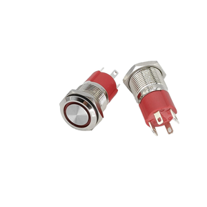 10A nút nhấn kim loại điện tử cao hiện tại 16mm IP65 chống nước LED tự khóa tự đặt lại chỉ báo nguồn Vòng 1NO - Product Image 4