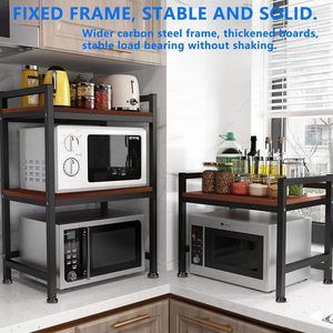 Multi-tier kitchen <b>dish</b> <b>rack</b>, three-tier microwave oven <b>rack</b>, suitable for kitchen countertops. - Product Image 4