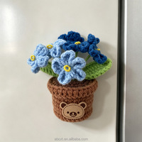 Aimant de réfrigérateur en crochet fait main, plante succulente en pot en fil, mignon, décoration pour la maison et la cuisine, cadeau, vente en gros