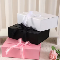 Boîte à bijoux portable haut de gamme noire de luxe à double porte pliante pour colliers, cadeau de Noël très prisé, fabriquée avec des matériaux recyclés