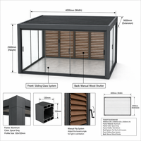 Pergola motorisée moderne en aluminium économique avec lames orientables, protection UV UPF 50+, imperméable, pour terrasse extérieure, jardin et villa