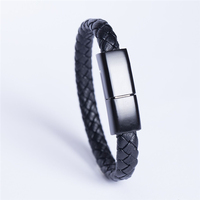 Whosale Gelang Kulit Penyerap Magnetis, Gelang Kabel Pengisi Daya USB Kulit